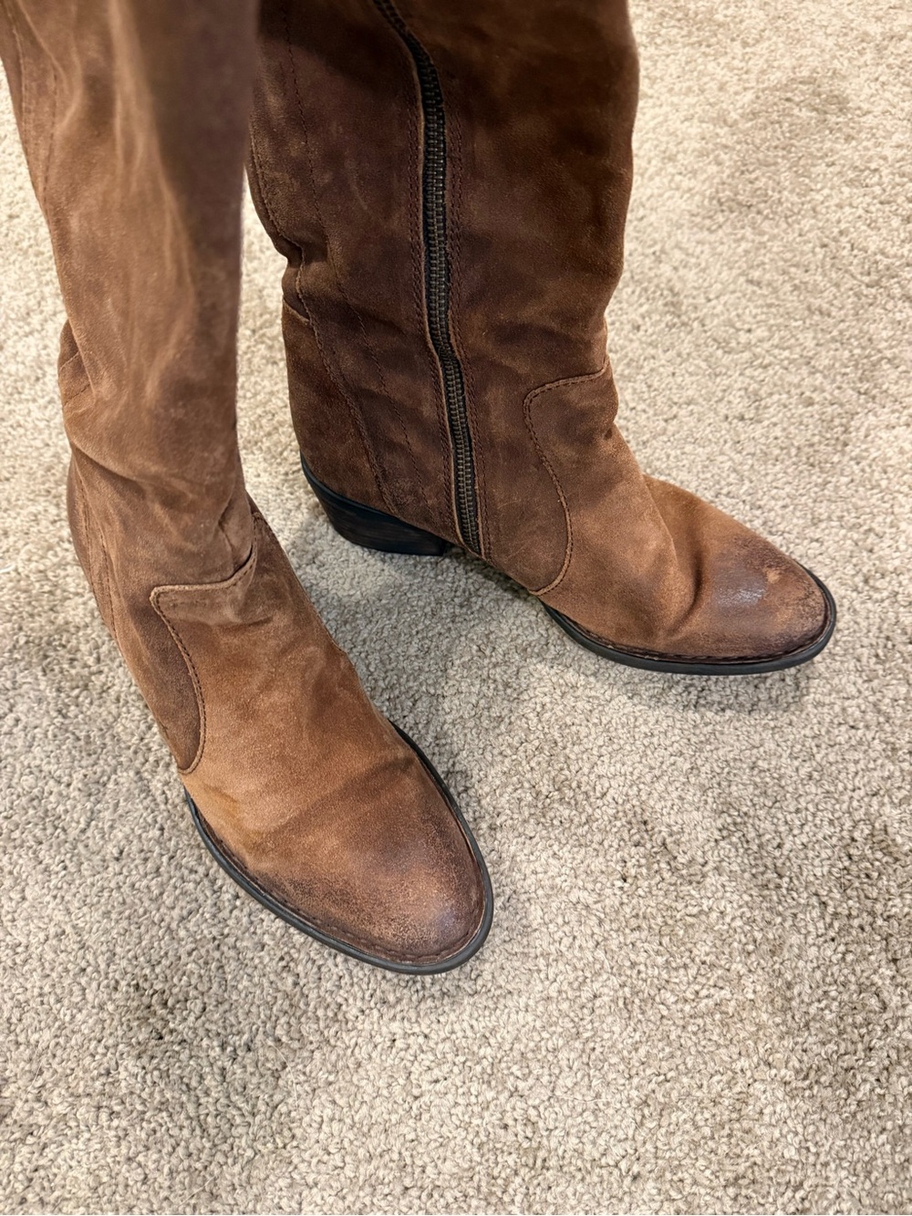 Born Wide Calf Zip Up Suede Boot - Picture 4 of 6